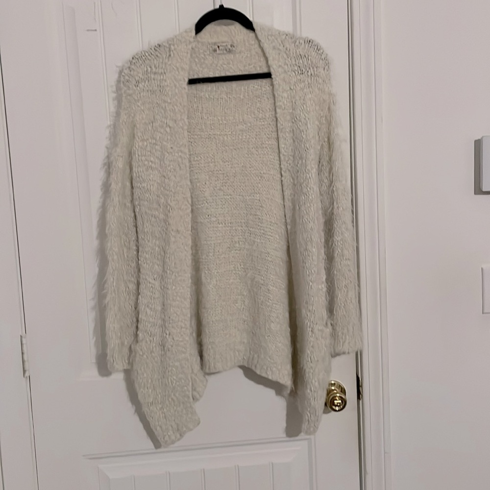 Off white fuzzy Cartigan